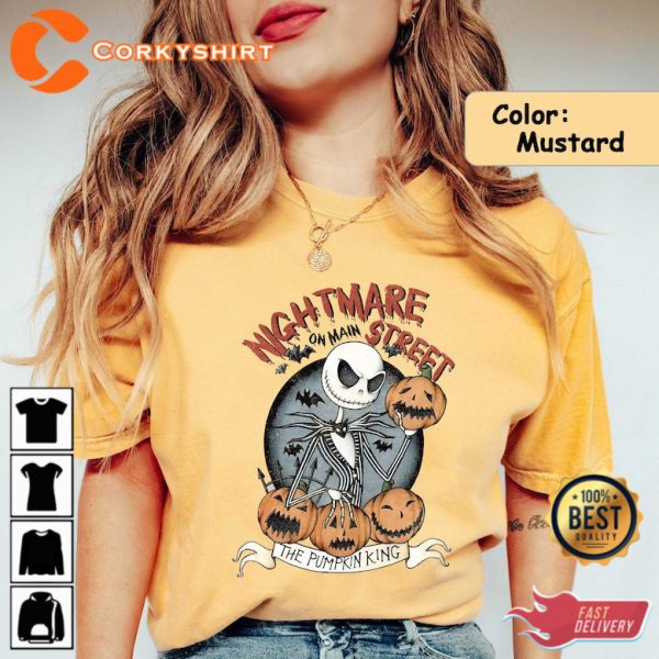 Vintage The Nightmare Before Halloween Pumpkin Shirt - Image 5