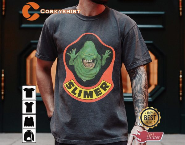 White Ghostbusters Shirt Slimer - Image 2