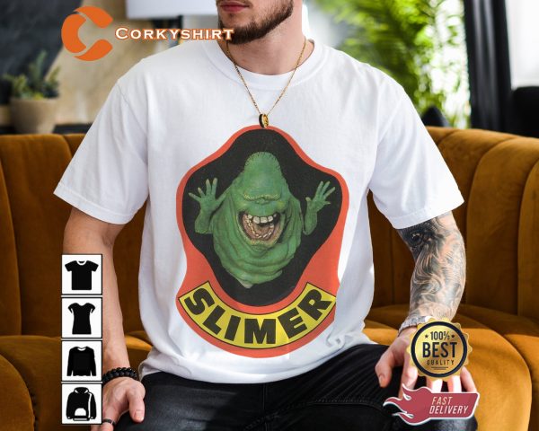 White Ghostbusters Shirt Slimer - Image 3