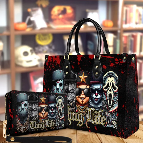 Thug Life Horror Characters Leather Wallet - Halloween Gift - Image 6