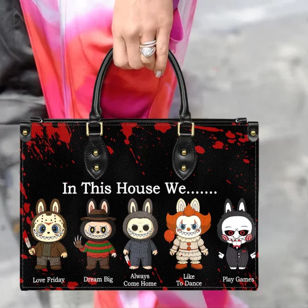 Purse Handbag Set - In This House We... Custom Characters Labubu - Halloween Gift v2 - Image 4