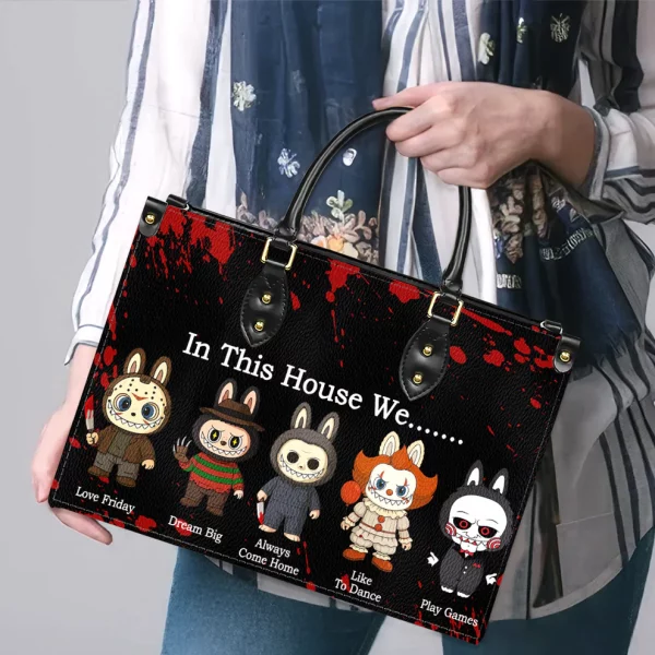 Purse Handbag Set - In This House We... Custom Characters Labubu - Halloween Gift v2 - Image 3