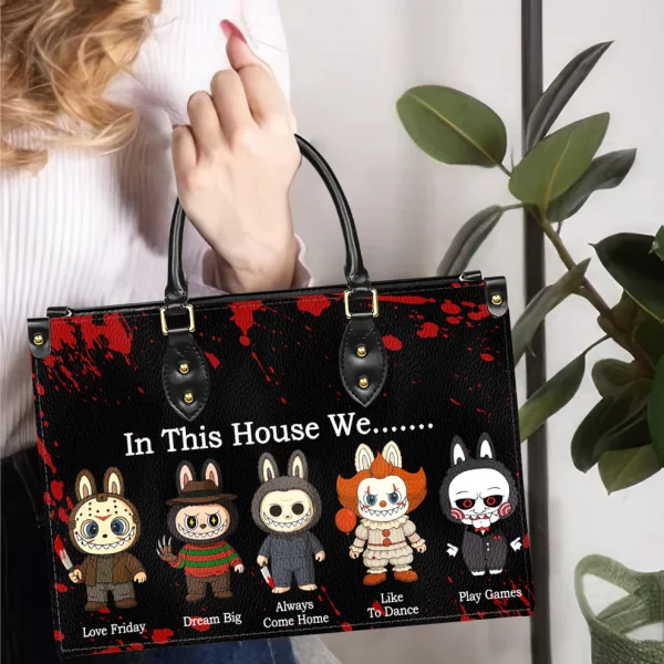 Purse Handbag Set - In This House We... Custom Characters Labubu - Halloween Gift v2 - Image 2