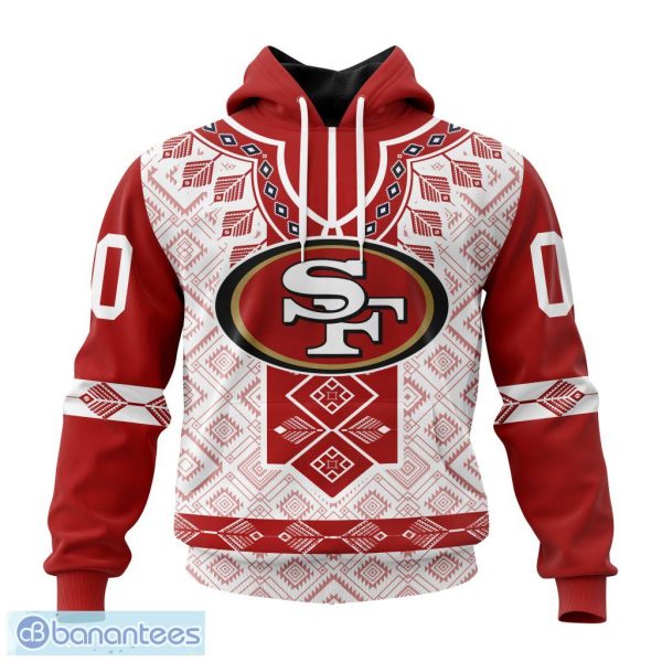 Custom Number And Name San Francisco 49ers NFL Native American Pattern Hoodie