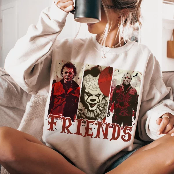Halloween Horror Characters , Friends Horror Characters  Tshirt Sweater - Image 3