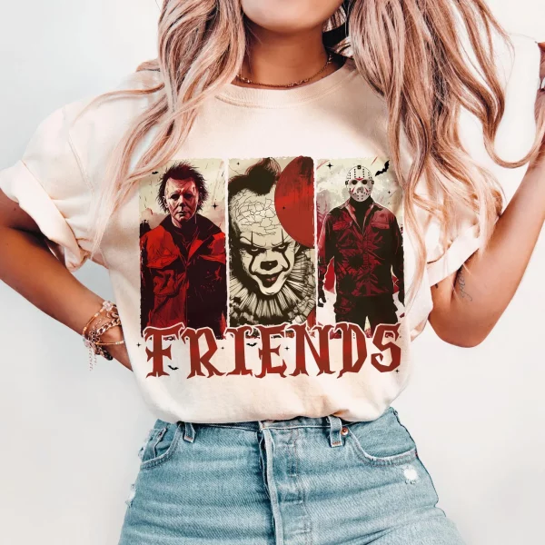 Halloween Horror Characters , Friends Horror Characters  Tshirt Sweater - Image 2