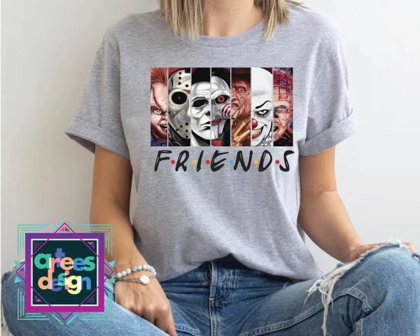 Horror Movie Characters Friends Shirt Halloween - Image 3
