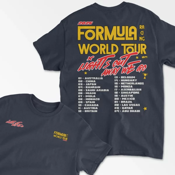Racing World Tour T-Shirt – Vintage Motorsport Tee, Formula Style Merch, Unisex Fan Gift