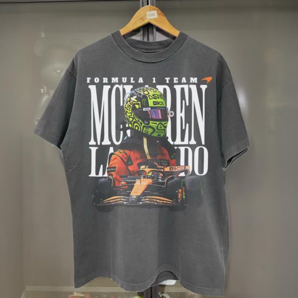 McLaren F1 Lando Norris Shirt, Limited Vintage NOR4 Graphic Tee, Formula 1 Racing Merchandise, Fan Gift Idea