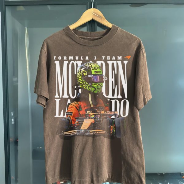 McLaren F1 Lando Norris Shirt, Limited Vintage NOR4 Graphic Tee, Formula 1 Racing Merchandise, Fan Gift Idea - Image 2