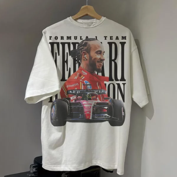 Lewis Hamilton Ferrari F1 T-Shirt – Vintage Racing Graphic Tee, Formula One Merch, Unisex Fan Gift - Image 2