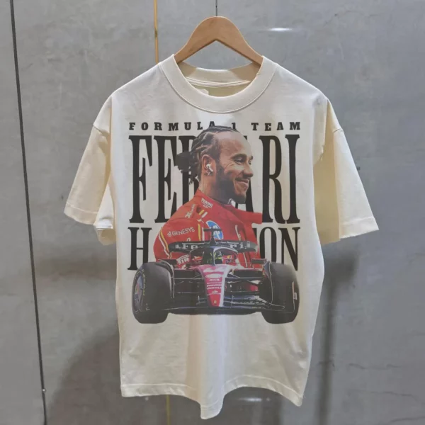 Lewis Hamilton Ferrari F1 T-Shirt – Vintage Racing Graphic Tee, Formula One Merch, Unisex Fan Gift - Image 3