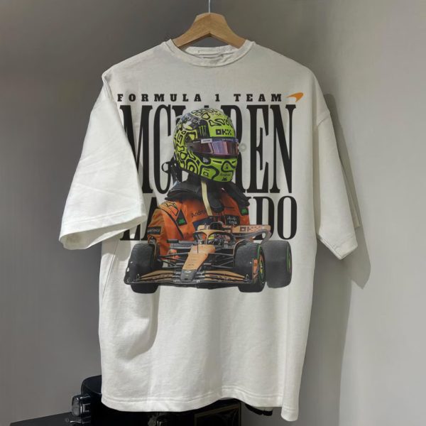 McLaren F1 Lando Norris Shirt, Limited Vintage NOR4 Graphic Tee, Formula 1 Racing Merchandise, Fan Gift Idea - Image 4