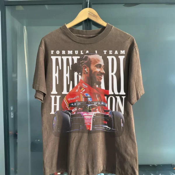 Lewis Hamilton Ferrari F1 T-Shirt – Vintage Racing Graphic Tee, Formula One Merch, Unisex Fan Gift - Image 4
