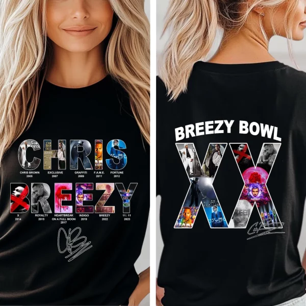 2025 Breezy Bowl XX Chris Brown Shirt – Album Cover Graphic Tee, Fan Gift for Music Lovers