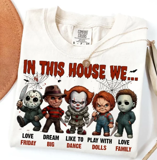 In This House We Funny Unisex T-Shirt, Spooky Season Halloween Shirt, Halloween Gift (Copy)