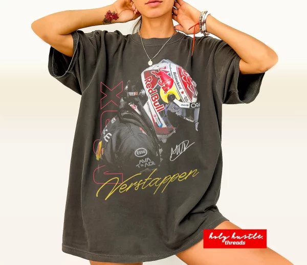 Max Verstappen Red Bull F1 Shirt – Vintage Racing Graphic Tee, Formula One Merch, Gift for Fans - Image 3