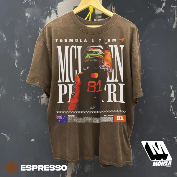 Oscar Piastri McLaren F1 T-Shirt – Vintage Racing Graphic Tee, Formula One Fan Apparel - Image 3