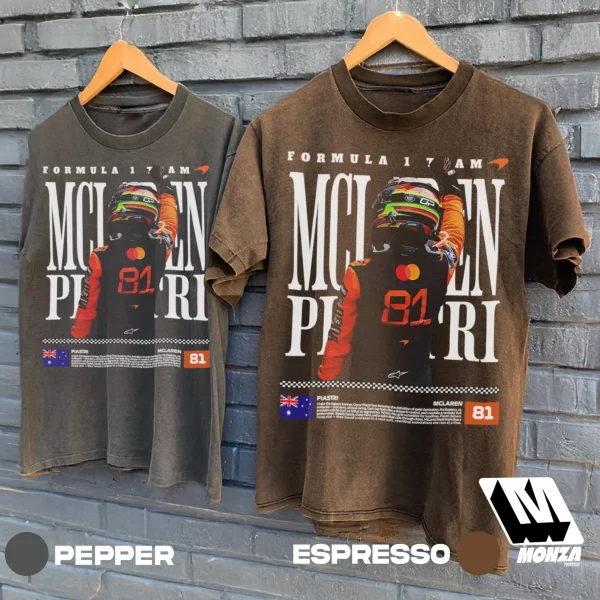 Oscar Piastri McLaren F1 T-Shirt – Vintage Racing Graphic Tee, Formula One Fan Apparel - Image 2