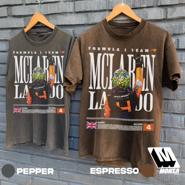 Lando Norris McLaren F1 T-Shirt – Vintage Racing Graphic Tee, Formula One Fan Apparel - Image 2