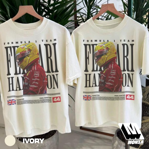 Vintage Lewis Hamilton F1 Shirt, Ferrari Racing Graphic Tee, Formula One Fan Merchandise - Image 3