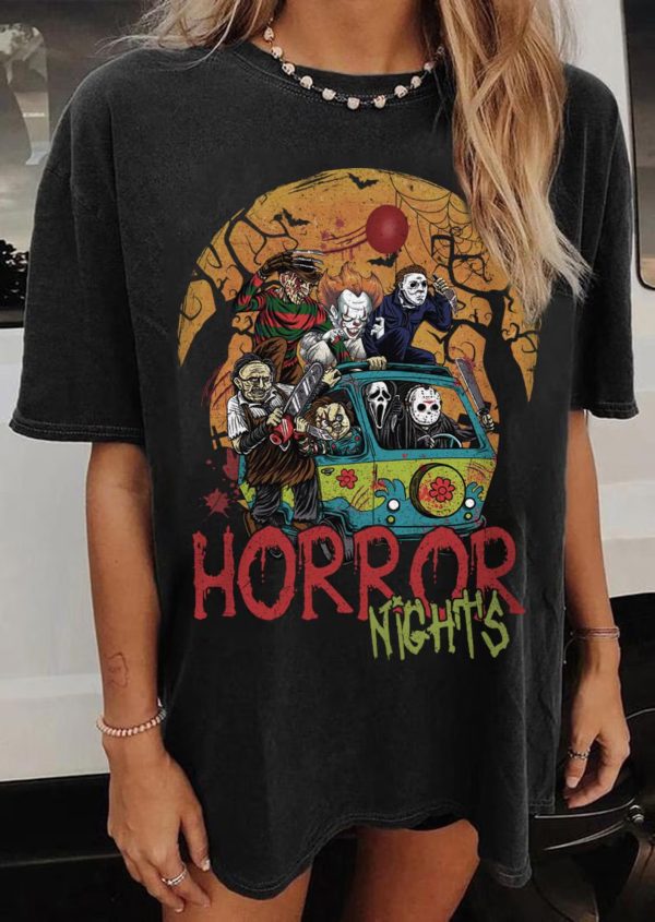 Vintage Horror Characters Halloween Shirt, Horror Movie, Halloween Horror Nights 2025