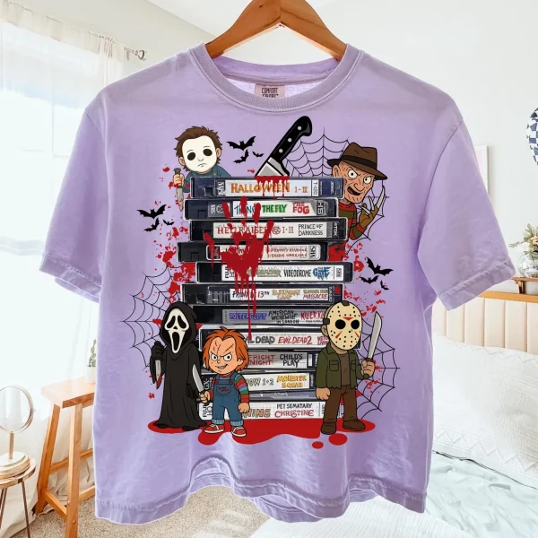 Halloween Horror Movie VHS , 90s Horror Movie , Retro Scary Movie Characters Tshirt Sweater Hoodie - Image 2
