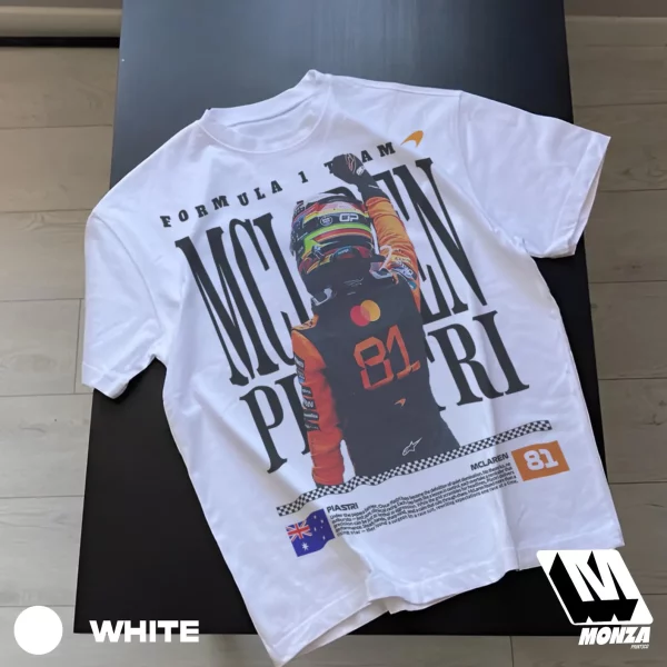 Oscar Piastri McLaren F1 T-Shirt – Vintage Racing Graphic Tee, Formula One Fan Apparel