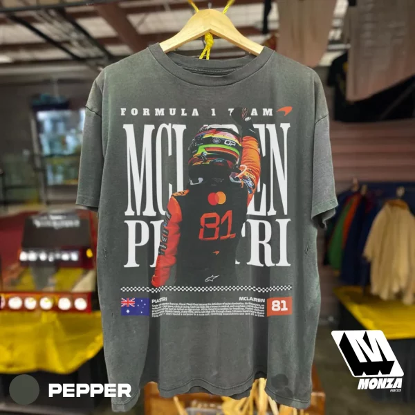 Oscar Piastri McLaren F1 T-Shirt – Vintage Racing Graphic Tee, Formula One Fan Apparel - Image 4