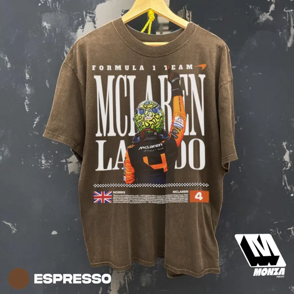 Lando Norris McLaren F1 T-Shirt – Vintage Racing Graphic Tee, Formula One Fan Apparel - Image 4