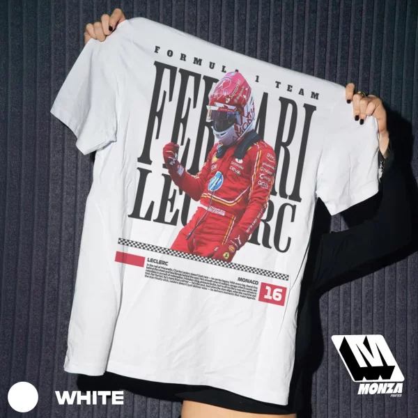 Charles Leclerc Ferrari F1 T-Shirt – Vintage Racing Graphic Tee, Formula One Fan Apparel