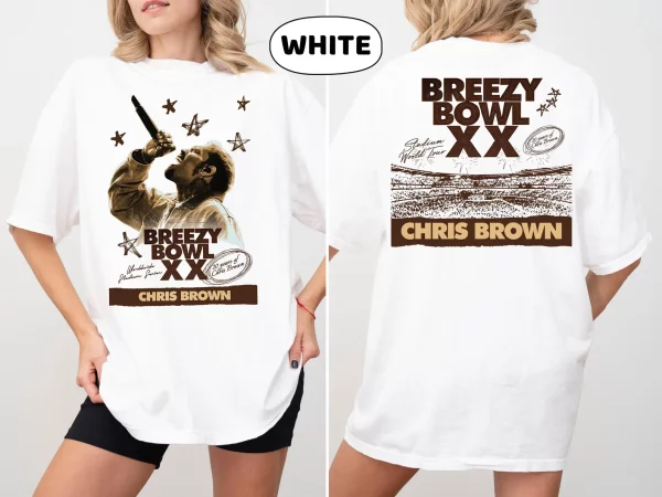 Chris Brown 2025 Tour Shirt, Breezy Bowl XX Album Tee, Retro Concert Graphic T-Shirt