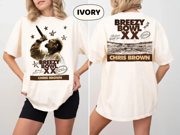 Chris Brown 2025 Tour Shirt, Breezy Bowl XX Album Tee, Retro Concert Graphic T-Shirt - Image 3