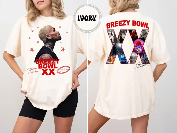 Chris Brown Breezy Bowl XX Shirt, Chris Brown Album Shirt, CB Tour Shirt, Chris Brown Fan Gift - Image 2
