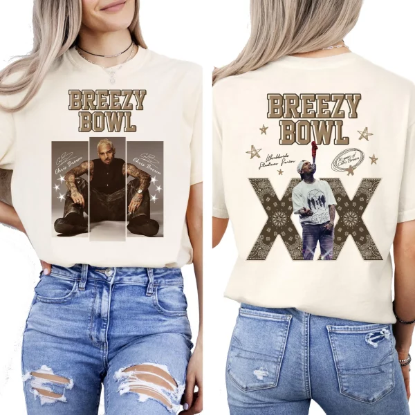 Chris Brown 2025 Breezy Bowl XX T-Shirt, Chris Brown Album Shirt, Chris Brown Fan Gift, Chris Brown Merch