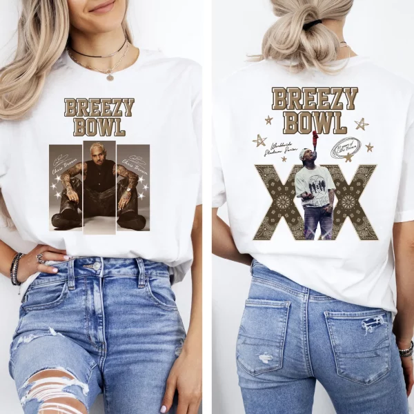 Chris Brown 2025 Breezy Bowl XX T-Shirt, Chris Brown Album Shirt, Chris Brown Fan Gift, Chris Brown Merch - Image 2
