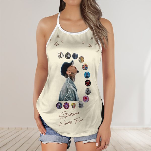 Breezy Bowl Cross Open Back Camisole Tank Top - Image 2