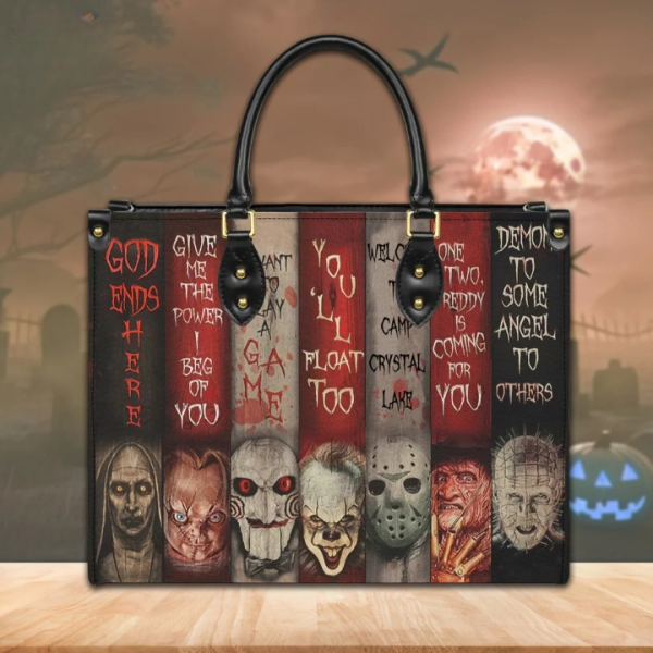 Horror Movie Leather Handbag, Scary Movies Fans Gift, Halloween Scary Purse