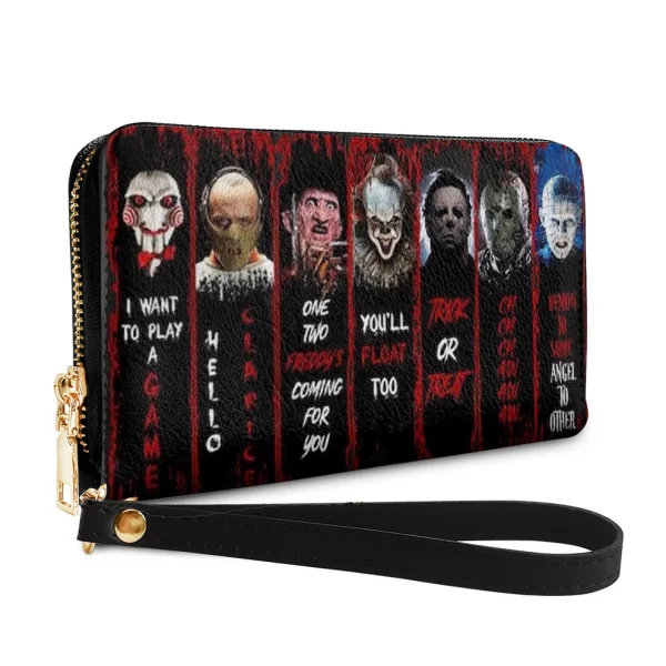 Horror Movie Characters Leather Handbag With Wallet - Just A Girl Who Loves Horror Movies Leather Wallet - Halloween Gift - Image 2