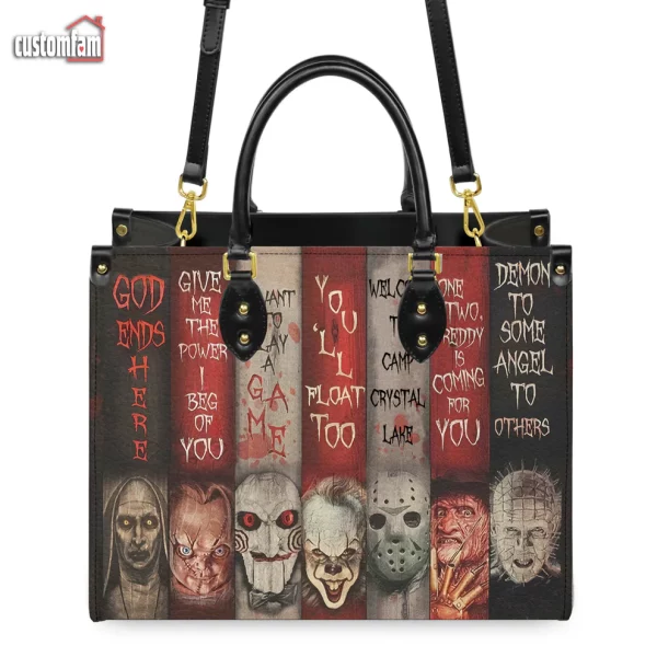 Horror Movie Leather Handbag, Scary Movies Fans Gift, Halloween Scary Purse - Image 2
