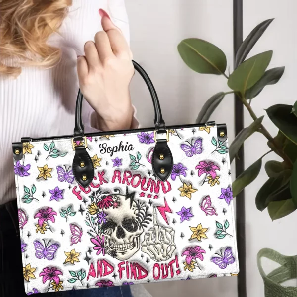 Fuck Around And Find Out Personalized Purse Handbag Set - Halloween Gift - Image 2