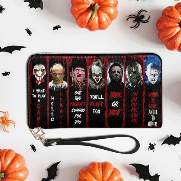 Horror Movie Characters Leather Handbag With Wallet - Just A Girl Who Loves Horror Movies Leather Wallet - Halloween Gift