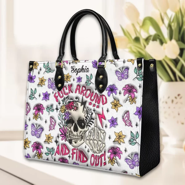 Fuck Around And Find Out Personalized Purse Handbag Set - Halloween Gift
