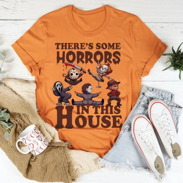 There's Some Horrors In This House Funny Unisex T-Shirt, Spooky Season Halloween Shirt, Halloween Gift