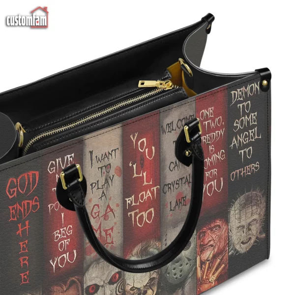 Horror Movie Leather Handbag, Scary Movies Fans Gift, Halloween Scary Purse - Image 4