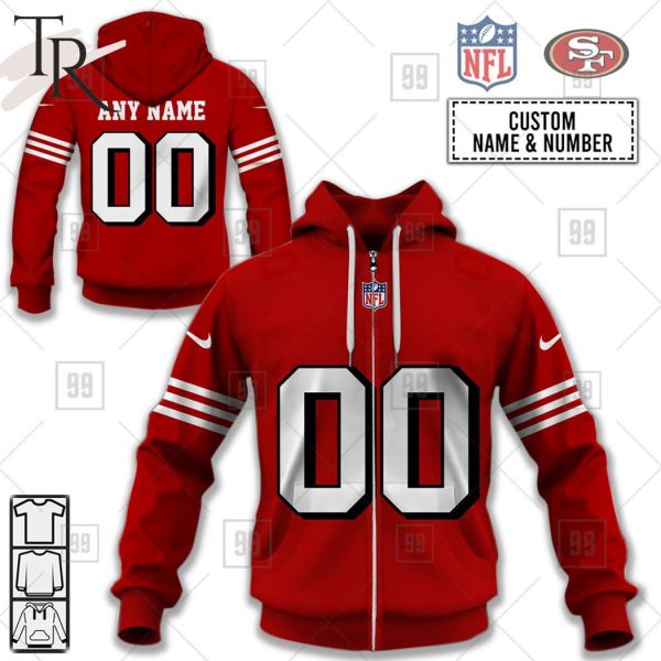 Personalized NFL San Francisco 49ers Jersey Hoodie Sweater Tshirt