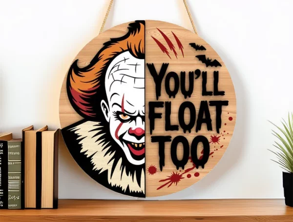 You'll Float Too, Welcome Sign Front Door, Gifts For Horror Movie Buffs, Halloween Christmas Decorations, Pennywise - Image 2
