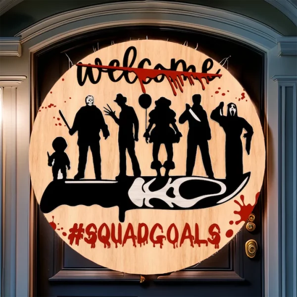 Squadgoals, Wooden Halloween Signs, Halloween Christmas Decorations, Freddy Krueger, Michael Myers - Image 9