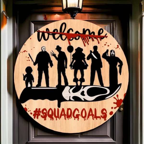 Squadgoals, Wooden Halloween Signs, Halloween Christmas Decorations, Freddy Krueger, Michael Myers - Image 8