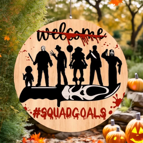 Squadgoals, Wooden Halloween Signs, Halloween Christmas Decorations, Freddy Krueger, Michael Myers
